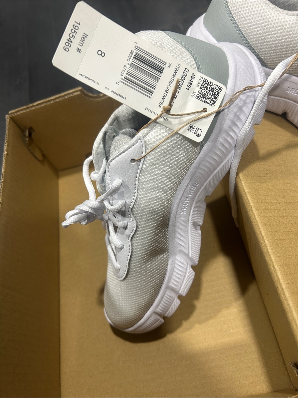 adidas Women's White and Light Gray Mesh Athletic Sneakers